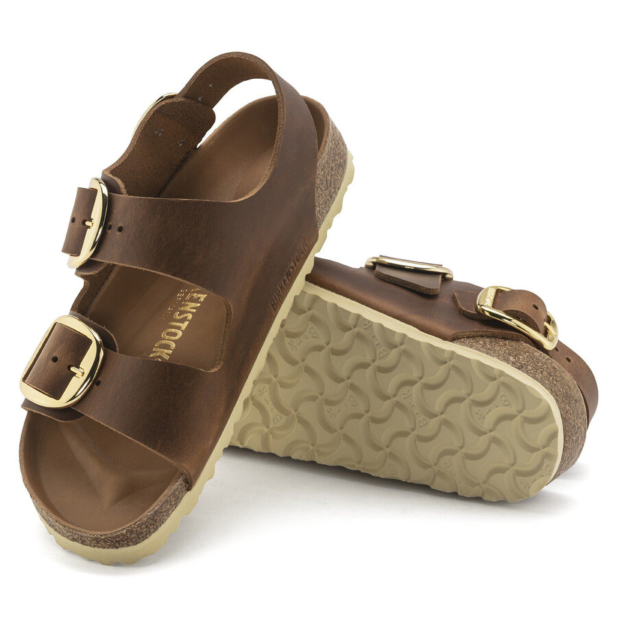 milano big buckle natural leather oiled