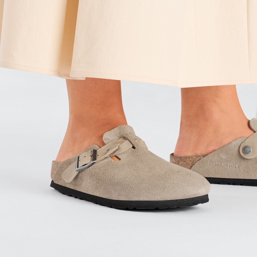 boston braided suede leather