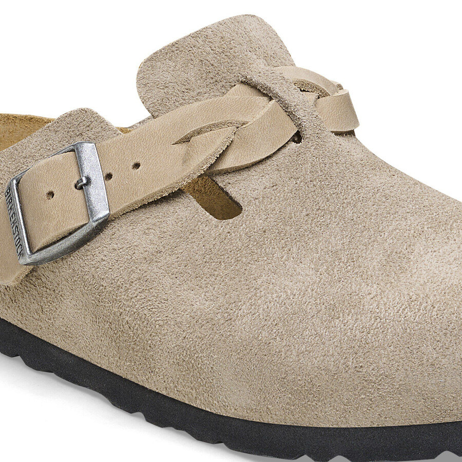 boston braided suede leather
