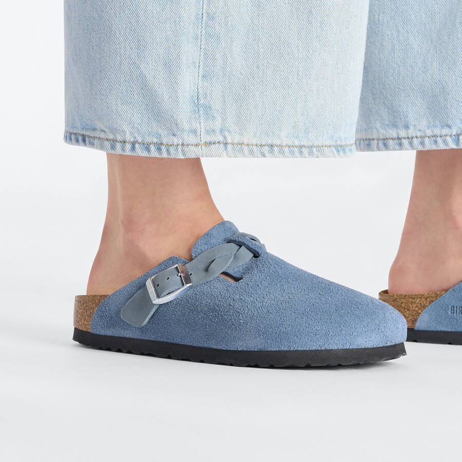 boston braided suede leather