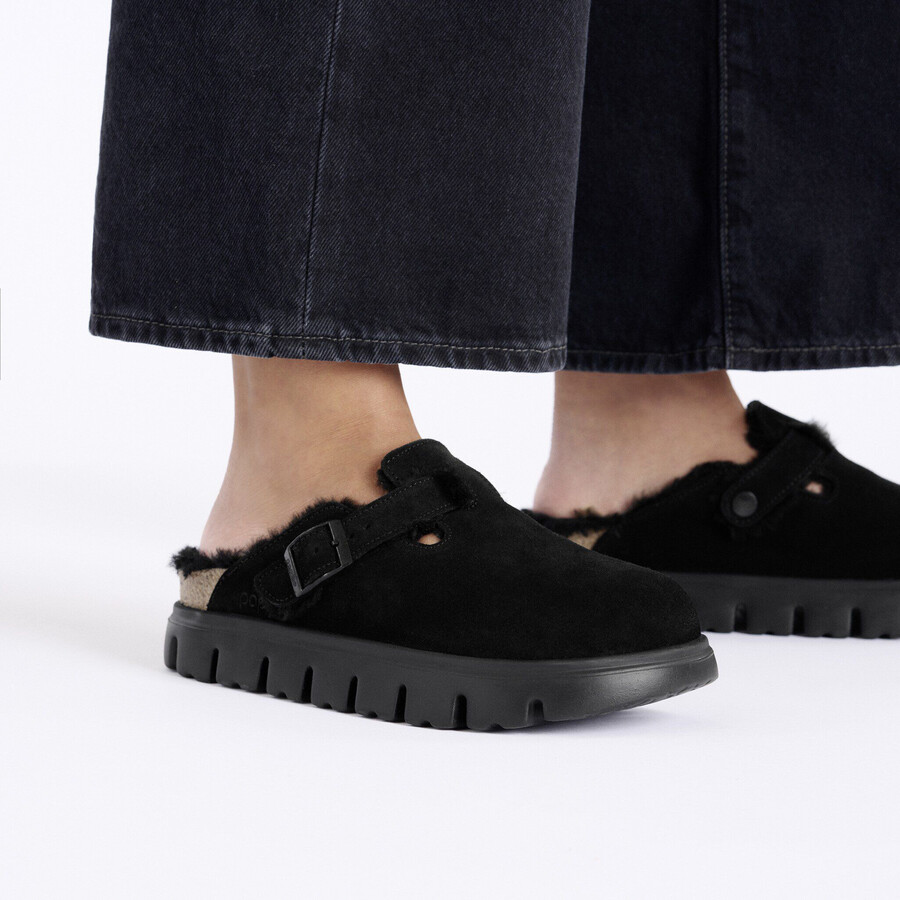 boston pap chunky shearling suede leather