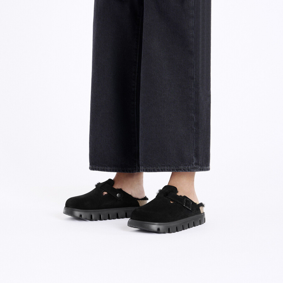 boston pap chunky shearling suede leather