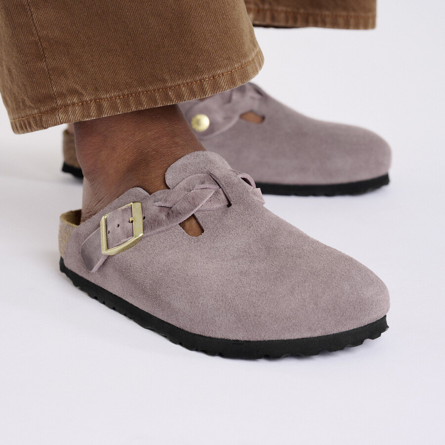 boston braided suede leather