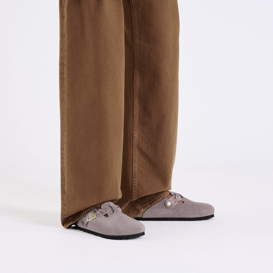 boston braided suede leather