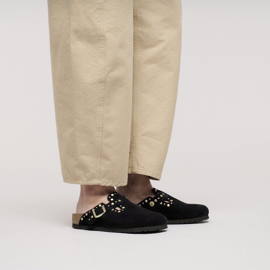 boston rivet suede leather