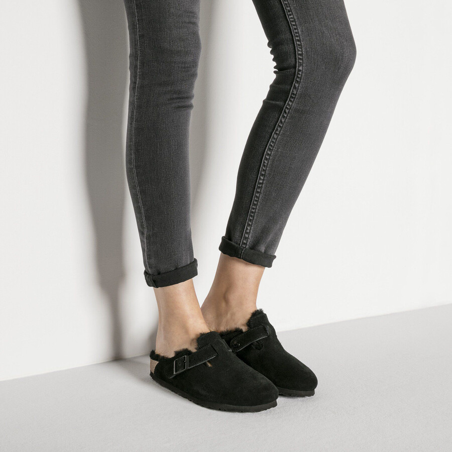 boston shearling suede leather