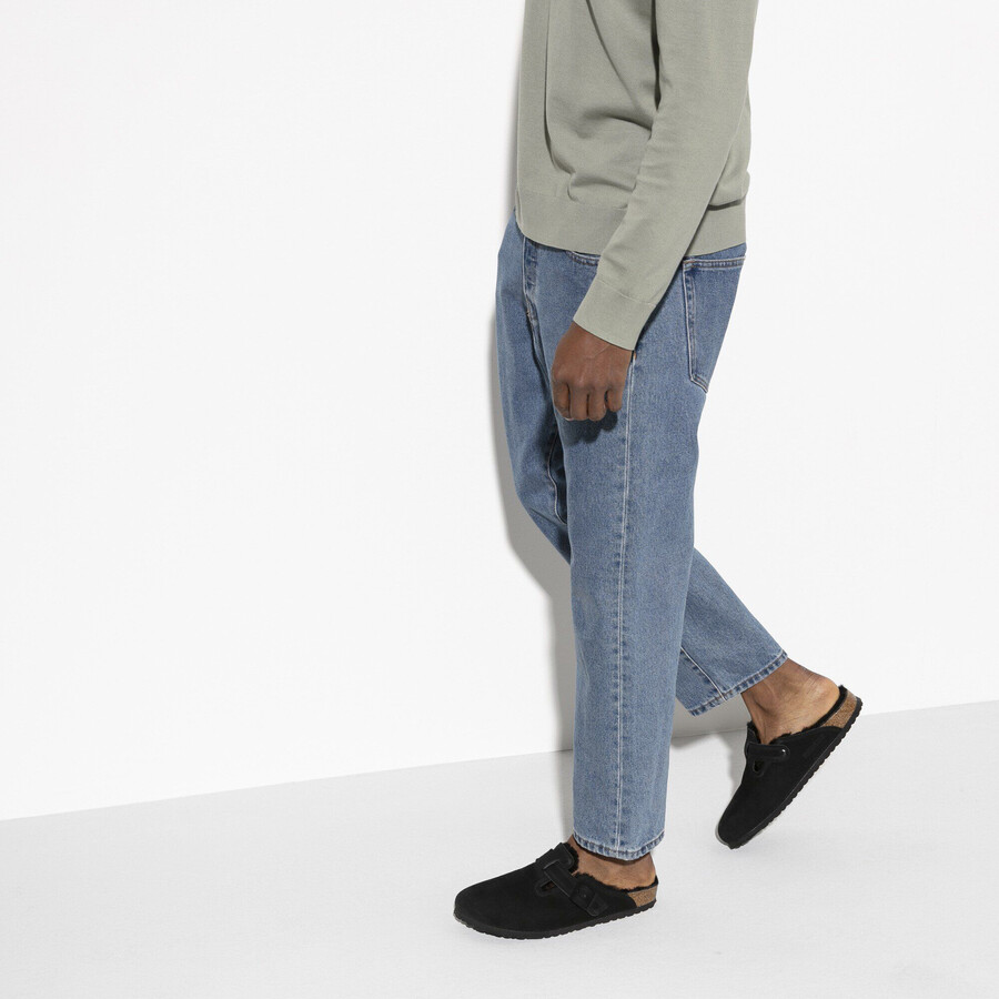 boston shearling suede leather