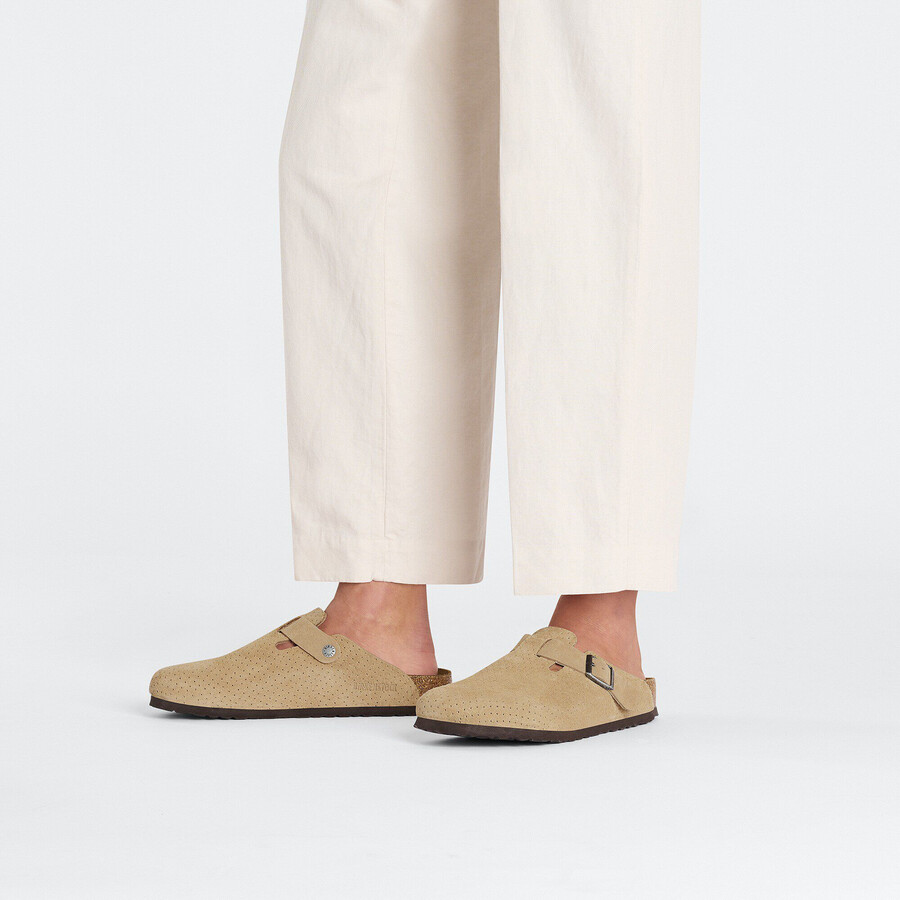 boston bs suede leather embossed