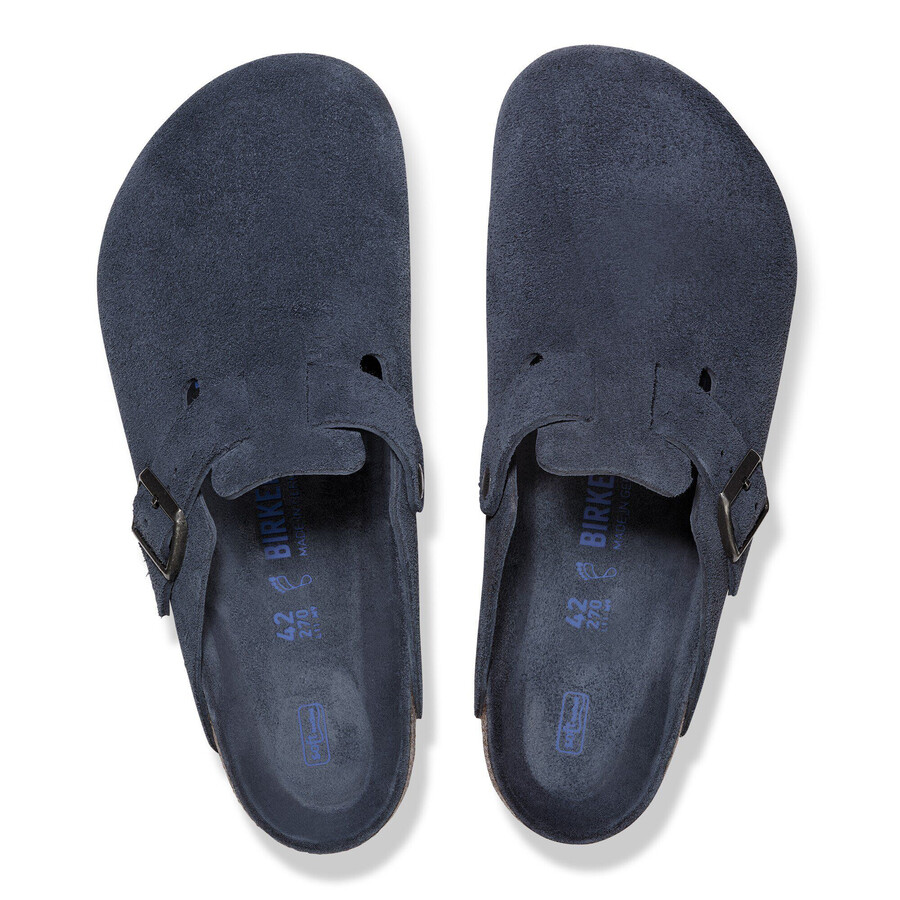 boston soft footbed suede leather new navy tonal