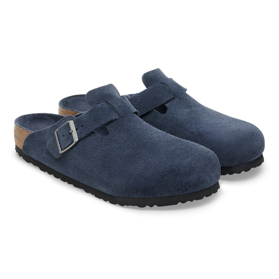 boston soft footbed suede leather new navy tonal