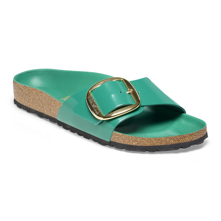 madrid big buckle natural leather patent