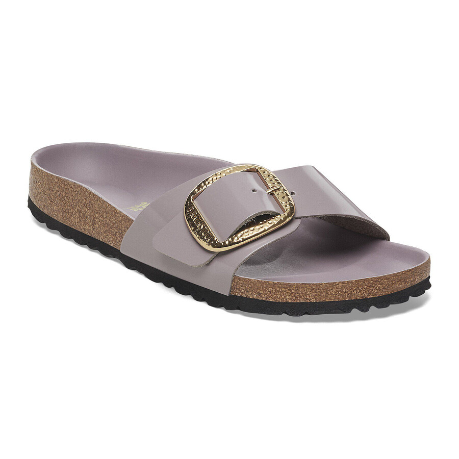 madrid big buckle natural leather patent