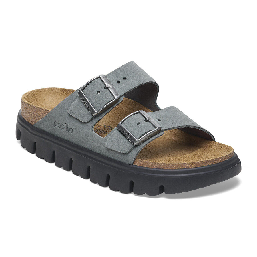 arizona platform suede leather basalt gray black