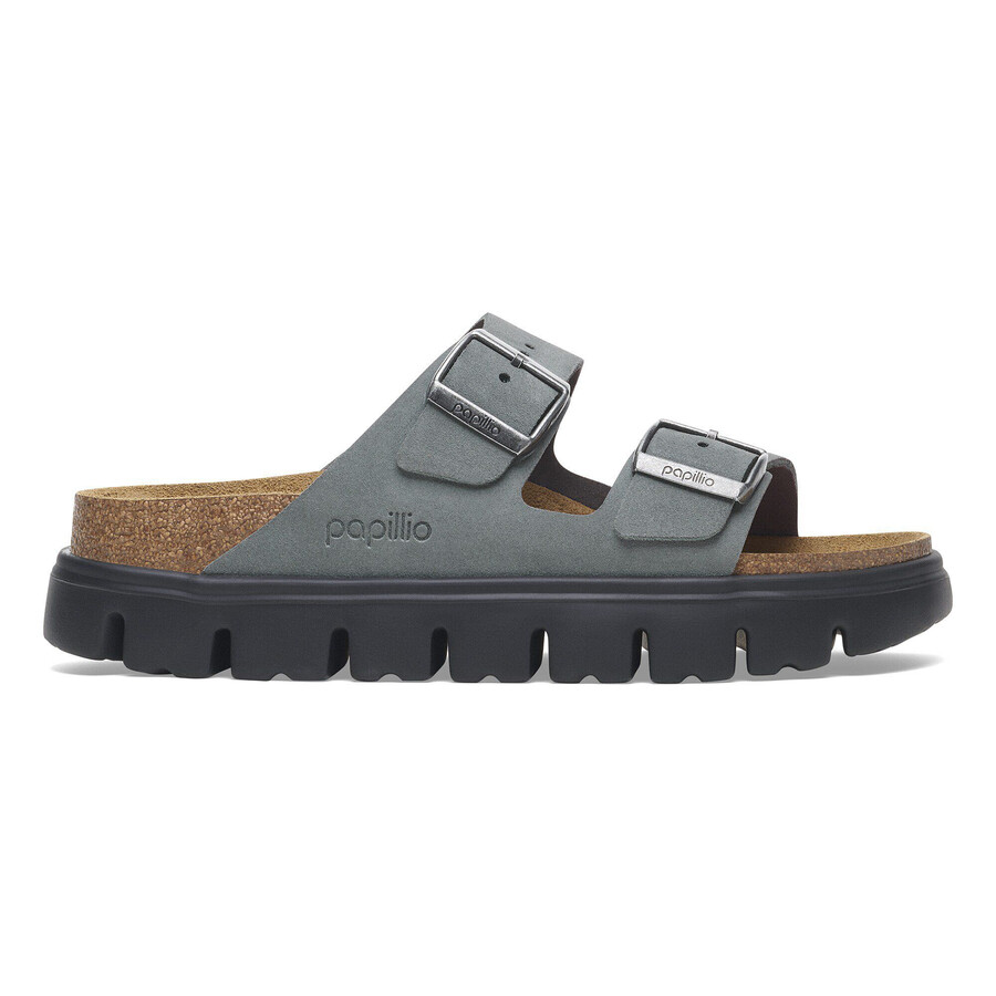 arizona platform suede leather basalt gray black